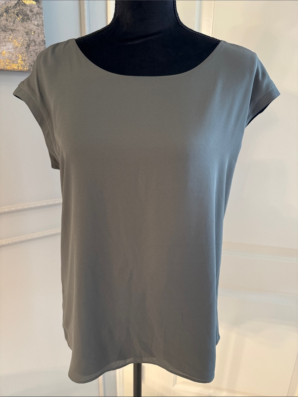 Classic Women's Scoop Neck Tee in olive green color